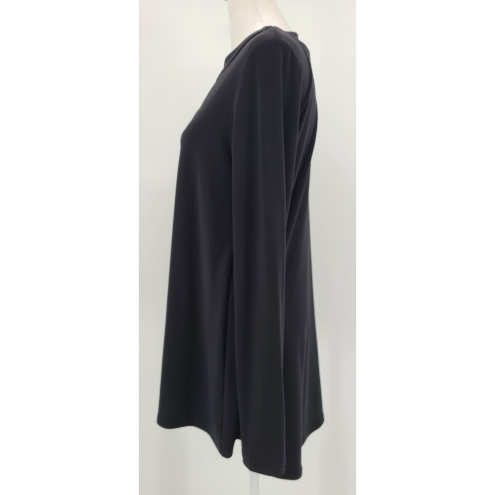Sympli PeekaBoo Tunic Top 10 Black Stretch Minimalist Neutral Capsule Keyhole - Picture 5 of 11